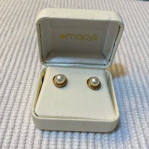 Gold Pearl Earrings from Macy’s